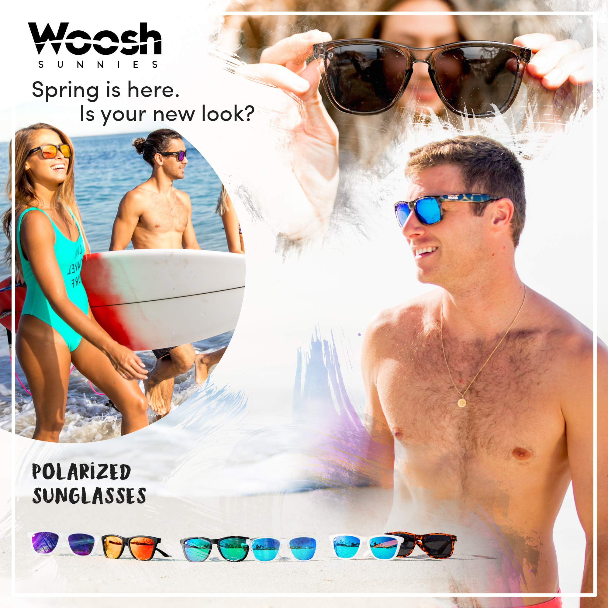 WOOSH Polarized Sunglasses for Men and Women - Lightweight