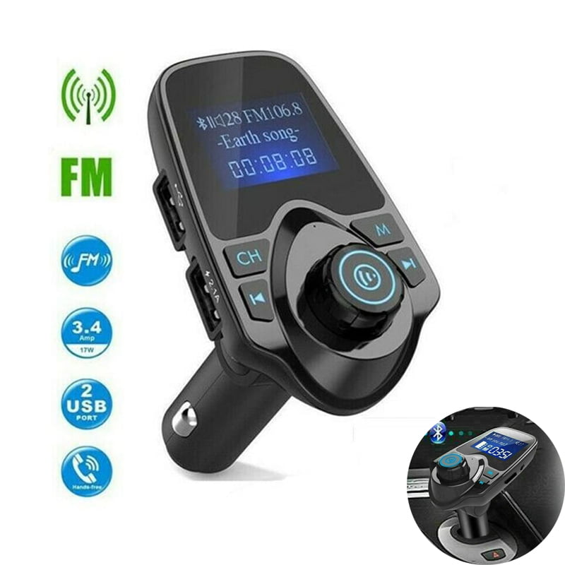 Bluetooth Fm Transmitter Radio Adapter Für Ios Android Schwarz/Grau 