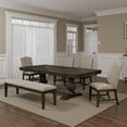 thumbnail image 6 of Kely 7pc Dining Table and Chair Set- Extendable Top- Dark Brown- Gray, 6 of 6