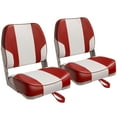 thumbnail image 1 of Leader Accessories Low Back Fold-Down Fishing Boat Seats,Set of 2，White/Red, 1 of 7