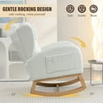 thumbnail image 3 of Timbernest Rocking Chair for Nursery, Accent Chair with Side Pocket, Wingback Rocker Glider with High Backrest, Ivory Teddy, 3 of 10