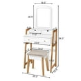 thumbnail image 4 of Costway Makeup Vanity Table Dressing table Cushioned Stool Set, 4 of 12