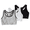 Heather Grey with Black/ White/ Black, variant on Women's Fruit Of The Loom 9012 Tank Style Sports Bra - 3 Pack (KALEIDOSCOPE/WHT/PEACH 38)
