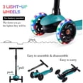 thumbnail image 6 of PRINIC Kick Scooter for Kids with 3 Light Up Wheels and Adjustable Height for 2-7 Years Old Ages Girls and Boys Toddlers & Children, Lean to Steer, 3-wheeled Scooters, Green, 6 of 9