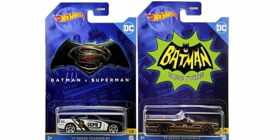 Hot Wheels Batman Car and Truck Play Vehicles, Multicolor, 5 Count