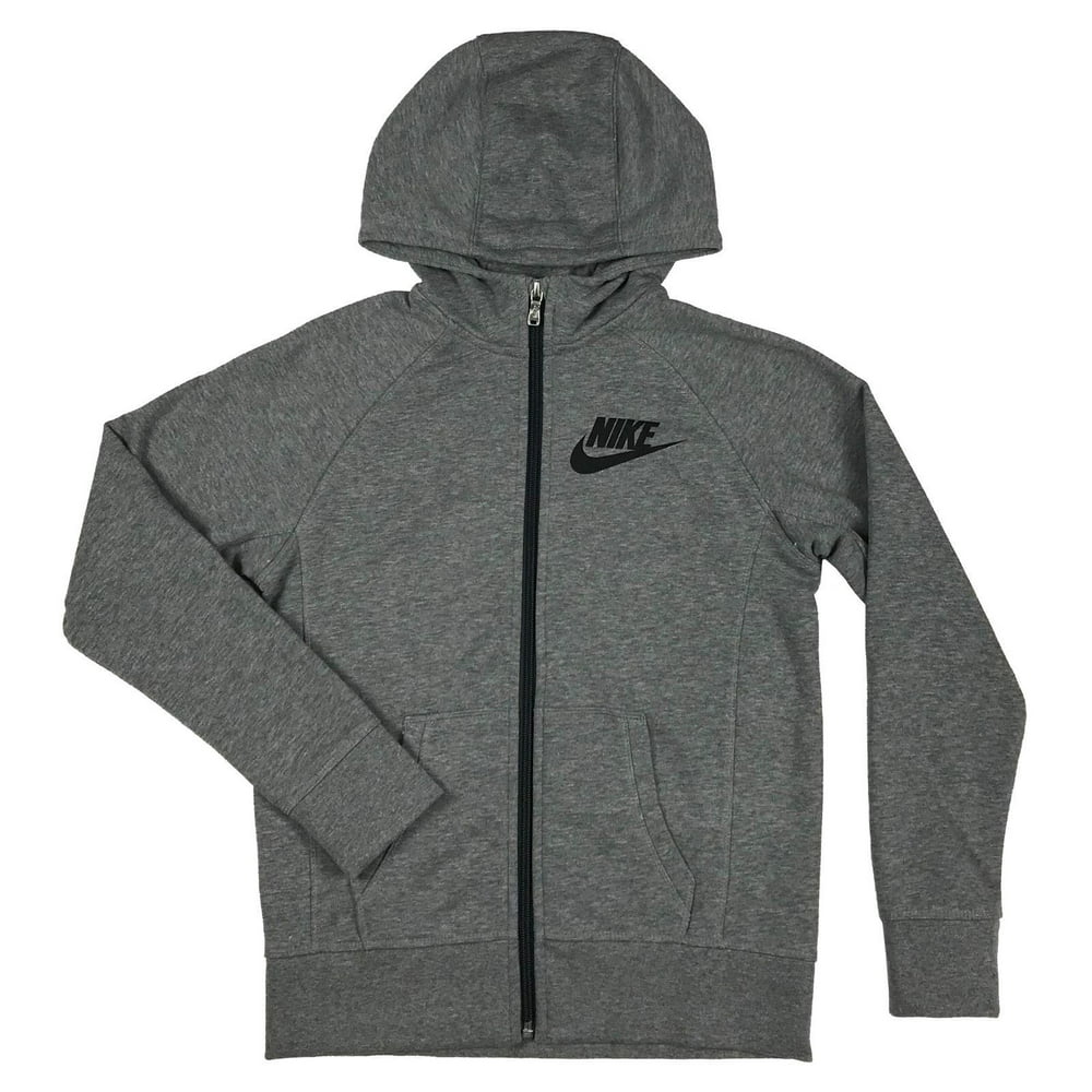 Nike - Nike Girls Modern Full Zip Hoodie Sweater Shirt Grey/Black New ...