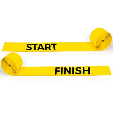 METIS Start & Finish Lines | Set of 4 High Visibility Yellow PVC Race Markers - Ideal for Indoor & Outdoor Sporting Events