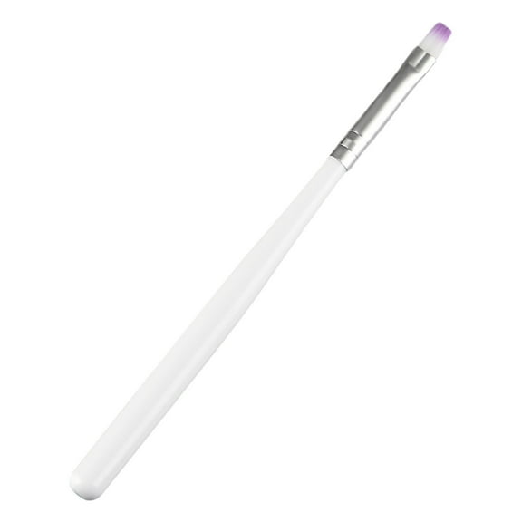 Flat Head Manicure Brush Nail Tool Gel Pen Purple Hair Light Design for Home Salon Precision Application