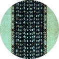 thumbnail image 1 of Ahgly Company Indoor Round Abstract Light Blue Modern Area Rugs, 6' Round, 1 of 4
