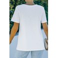 thumbnail image 1 of POGLIP Women's White Distressed Holes Printed T Shirt, 1 of 6