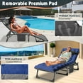 thumbnail image 4 of ABORON 28" Wide Chaise Lounge Chair Folding Sleeping Chair for Adults - 5 Gear Adjustable -Foldable Camping Cot Bed Portable Lunch Bed Nap Bed with Cushion for Lawn Deck Poolside Outdoor Indoor, 4 of 16
