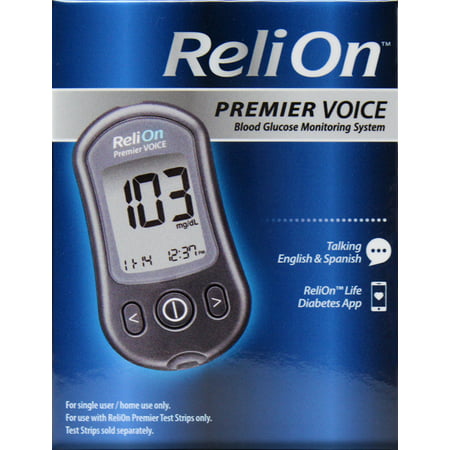 ReliOn Premier VOICE Blood Glucose Monitoring (Best Glucose Meter For Type 2 Diabetes)