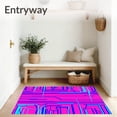 thumbnail image 3 of ODIKA 4'x6' Machine Washable Non-Slip Area Rug, Glitch Art Console with Distorted Stripes High Traffic Rug with Pad, Pink, 595212, 3 of 8