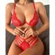 thumbnail image 3 of Ropa interior sexy europea y americana con encaje de acero y soporte de encaje, ropa interior sexy, bikini con abertura de tres puntos, conjunto hueco, 3 of 5