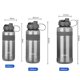 thumbnail image 3 of Mingxia Mxcp05 Large Plastic Water Bottle with Straw Outdoor Portable Sports Kettle, Color: Pink 2000ml, 3 of 5