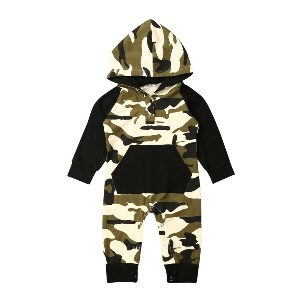 Lookwoild Infant Baby Boy Clothes Long Sleeve Camouflage Romper Overall