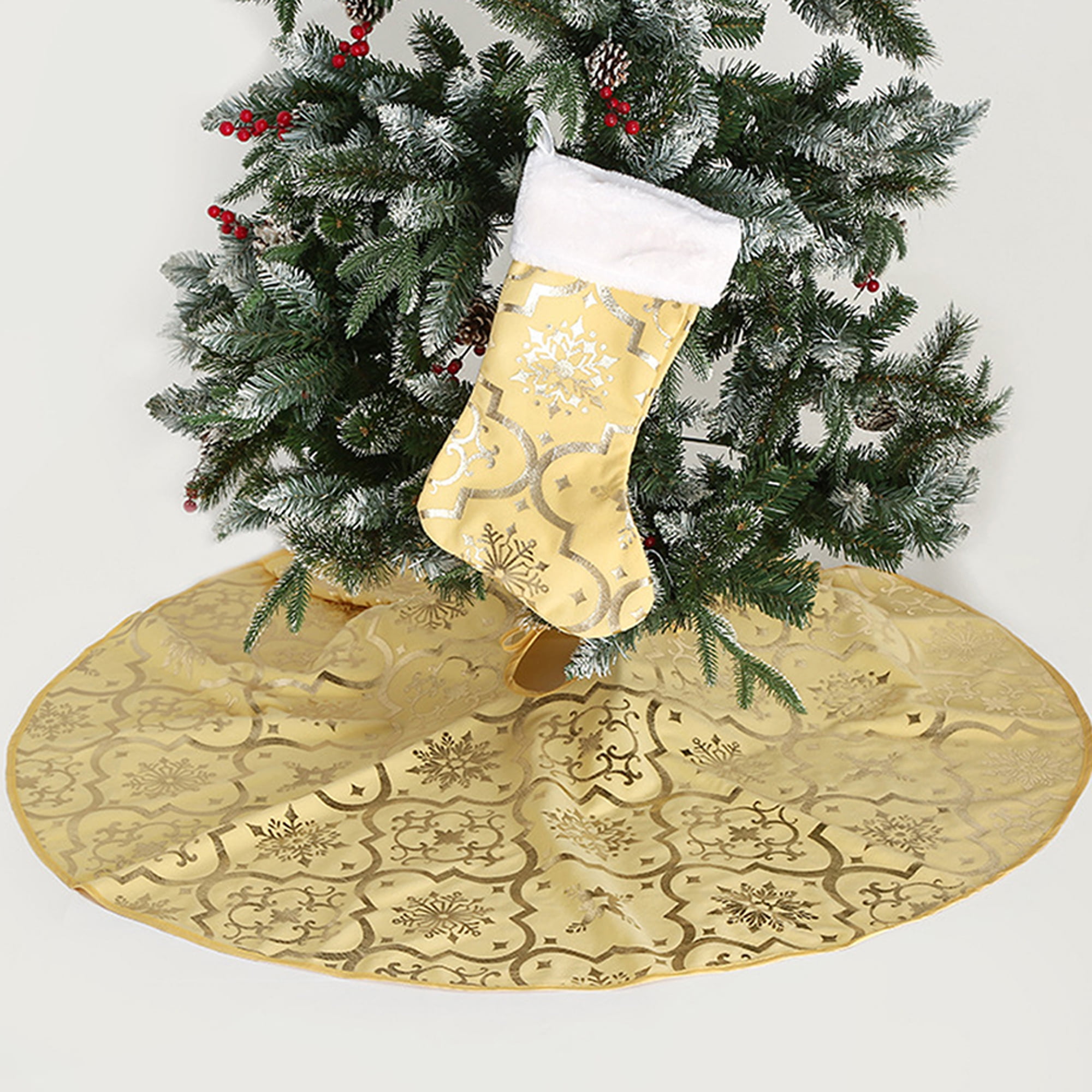 Christmas Tree Skirt Round Base Floor Mat Cover Home Party Decor