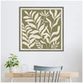 thumbnail image 2 of Kate and Laurel Sylvie Modern Minimalist Botanical Green and Neutral Linen Framed Canvas Wall Art by The Creative Bunch Studio 30 x 30 Grey, Modern, Abstract, Nature Art for Wall Decor, Living Room, 2 of 8
