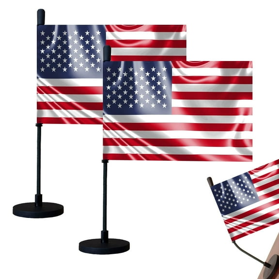 Bagetu American Car Hood Flag with Magnetic Base and Flexible Pole for Vehicle, Truck, or Boat