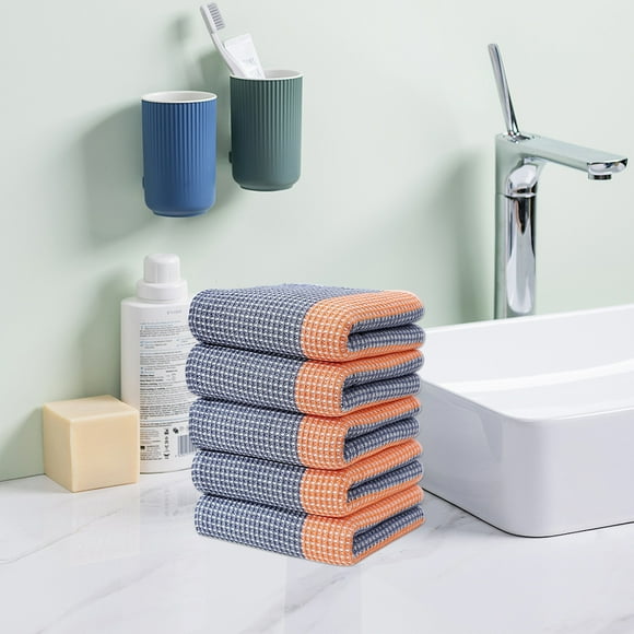 zanvin Face Towels, Cotton Colorful Striped Waffles Towel 5 Household Soft Absorbent Foreign Trade Wholesale Cotton Face Towel 29.13x14.57 Inch, Gifts for Her