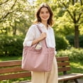 thumbnail image 5 of Leodye 1PCS Women Large Capacity Casual Tote Shoulder Bag, Multi-Pocket Handbag with Wet Dry Separation for Gym Shopping Daily Travel -18.11 × 12.2 × 6.29 in, 5 of 6