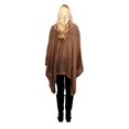 thumbnail image 4 of Solid Color Knit Crochet Sweater Poncho Shrug for Women Taupe, 4 of 4