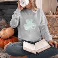 thumbnail image 2 of xixinqiwan Women's St. Patrick's Day Hooded Sweatshirts,Women Shamrock Long Sleeve Irish Festival Holiday Tee Causal Pullover Top Gray 2XL, 2 of 6