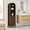 Brown, variant on 64.2" Tall Bathroom Storage Cabinet, Arched Narrow Storage Cabinet with 1 Barn Door, 1 Drawer and Adjustable Shelves, Floor Cabinet for Bathroom, Living Room, Entryway, Kitchen, Black