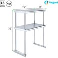 thumbnail image 3 of Stainless Steel Double Deck Overshelf – 14 in. x 24 in. – Heavy Duty, NSF Certified, Commercial-Grade, Adjustable Tiered Shelf for Kitchen Prep Tables and Workbenches, 3 of 8