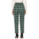 thumbnail image 3 of Pantalones de tartán a cuadros para mujer INSPIRE CHIC, elásticos, de cintura alta, rectos y largos, XS, verde y blanco, 3 of 6