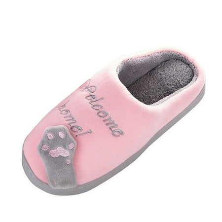 

lystmrge Cross Slippers for Women Womens Wool Slippers Support Bear Slippers for Women Size 10 Women Winter Home Slippers Cartoon Cat Non-slip Warm Indoors Bedroom Floor Shoes