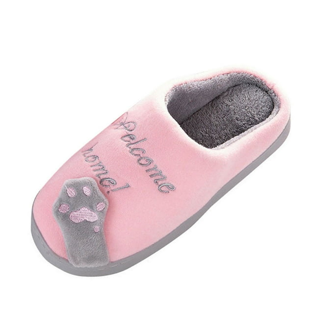 Chaussons d'Hiver pour Femmes, Chat de Dessin Animé, Antidérapants, Chauds, pour Intérieur, Chambre à Coucher