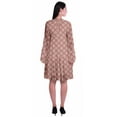 thumbnail image 4 of Moomaya Womens Long Sleeve Printed Knee Length Dress Flared Flowy Summer Dress, 4 of 6