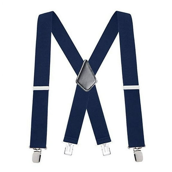 EIMELI Mens Suspenders 2" Wide Adjustable Solid Straight Heavy Duty Clip Suspenders