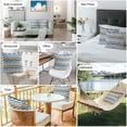 thumbnail image 6 of Waterproof Throw Pillow Covers Set of 2, 16x16 Inch Blue Brown White Ombre Decorative Pillowcases Outdoor Pillow Slip Cushion Covers Set for Couch Tent Modern Geometric Gradient Ocean Striped, 6 of 7