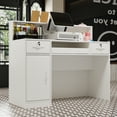 thumbnail image 3 of MONSLIPA Bureau d'Accueil avec Lumière DEL, Comptoir avant Durable de 47,2 Po avec Grand Espace de Rangement, Blanc, 3 of 16