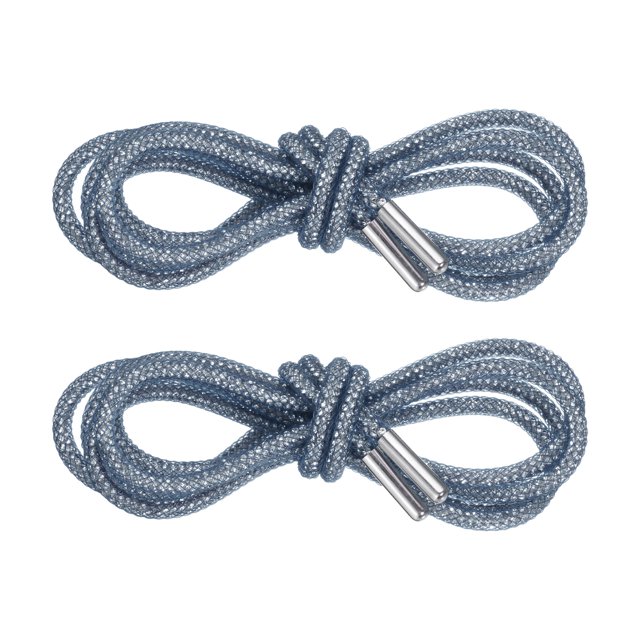Cuerdas de zapato de strass Uxcell de 2 piezas con red de 55" Cuerdas de ajuste de diamante para reemplazo de zapatillas, azul zafiro