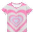 thumbnail image 6 of YAYUBA T Shirts for Girls Graphic T-Shirts Round Neck Back To School T Shirt Fashion Casual Holiday Shirts Preppy Little Girls Clothes, 6-7 Years, Hot Pink, 6 of 7