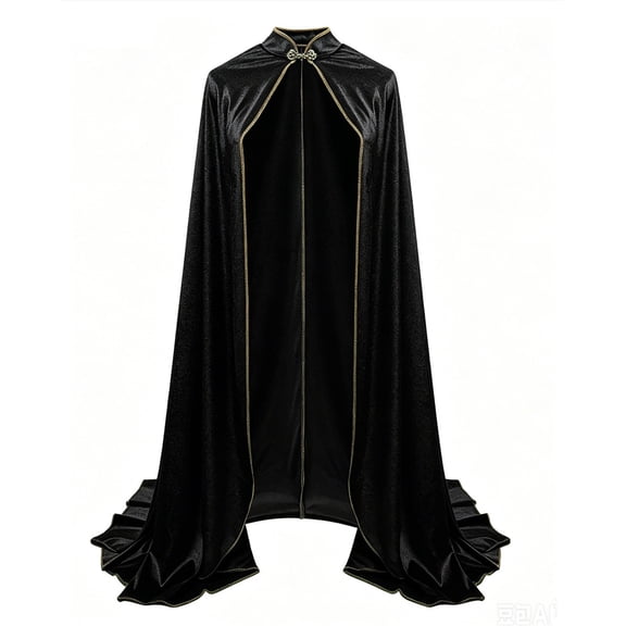 DHFJKG Velvet Cloak For Women, Hooded Cape Cloak Halloween Witch Dress-Up Poncho
