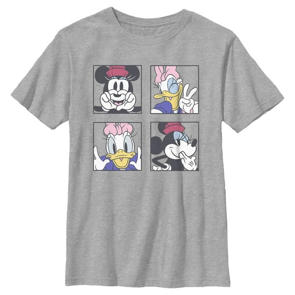 Boy's Mickey & Friends Daisy and Minnie Portraits Graphic Tee Athletic Heather Small