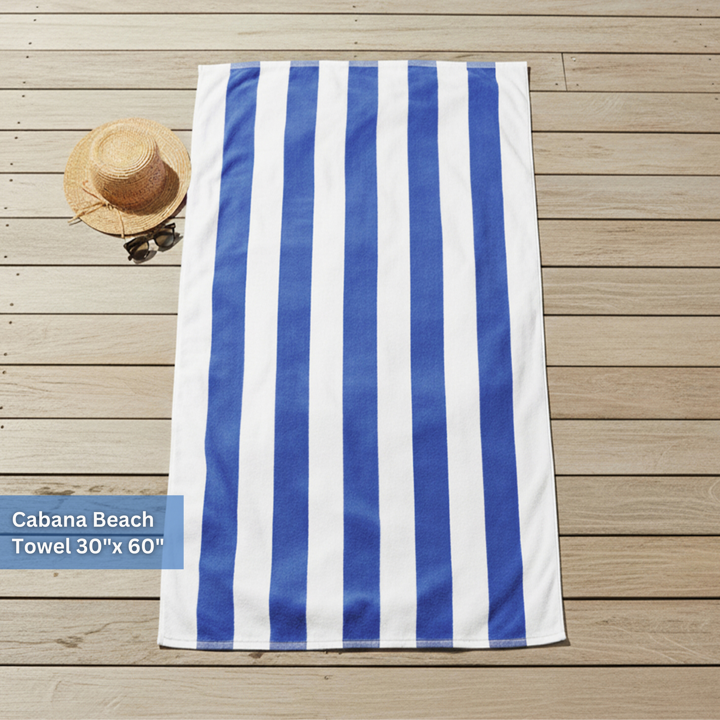 Mainstays Cabana Stripe 4 Pack Beach Towel, Blue