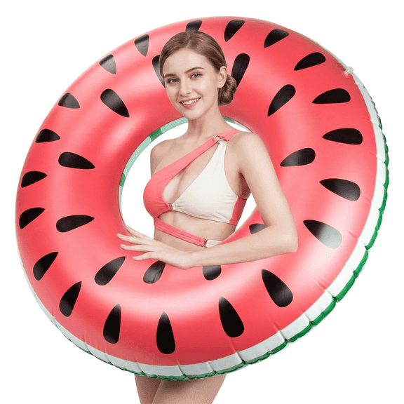 Qoosea Pool Floats for Adult, Inflatable Large Pool Float Swim Ring, Fun Watermelon Rings Pool Tubes Large Floatie for Outdoor Summer Beach Pool Party
