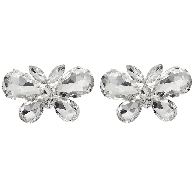 MasteelfCA 1 Pair of Rhinestone Shoe Buckles Exquisite Trendy Shoe Decorations (Silver)