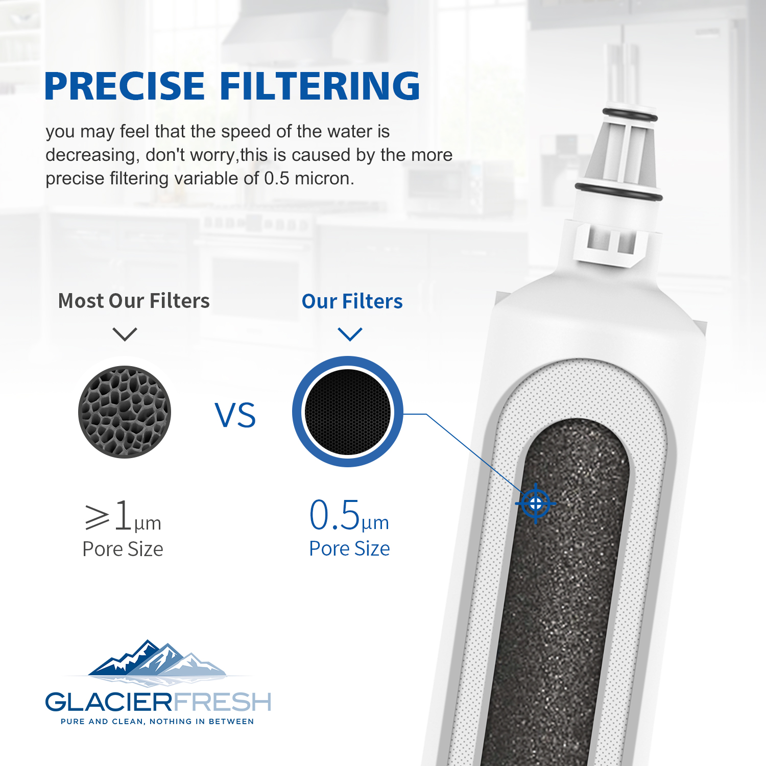 GLACIER FRESH 7012333 Ice Maker Water Filter, Compatible with Sub-Zero 7012333 Water Filter, UC-15 Ice Maker Water Filter Replacement, Manitowoc K00374 (1 Pack) - image 4 of 6
