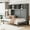Gray, variant on Harper & Bright Designs Queen Size Murphy Bed with Top Cabinets, Cabinet Queen Bed with Storage, Wooden Foldable Wall Bed Frame for Home Office Studio, White
