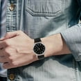 thumbnail image 2 of Mens Roman Numeral Watch with Classic Leather Strap and Timepiece Design, 2 of 6