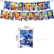 New Sonics Birthday Party Decorations Kids Party Supplies Paper Cups Tablecloth Cake Toppers Backdrop Baby Shower Decoration