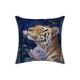 thumbnail image 2 of Horivan 1 Counts Floral Blue Pillow Cover Nylon Spandex Sofa Cushion Case Washable Home Decor for Living Room Bedroom Outdoor Patio Furniture Decorative Throw Pillowcase, 2 of 6