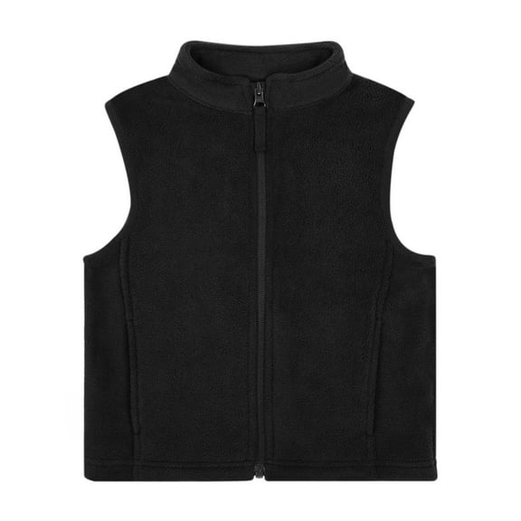 JAN & JUL Kids' Insulating Fleece Vest for Boys and Girls, Warm Breathable Winter Vest (Black, Size 12Y)