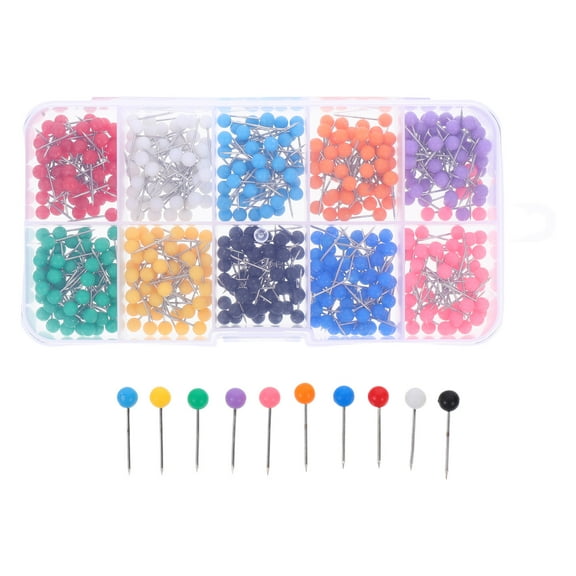 500pcs Colored Thumbtack Plastic Colorful Drawing Pin Push Pin Set for Maps Calendar 10 Different Colors